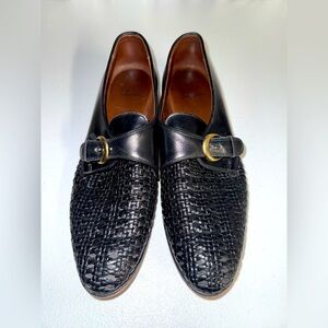 Allen Edmonds Morgan black leather buckle monk strap loafers Size 10
